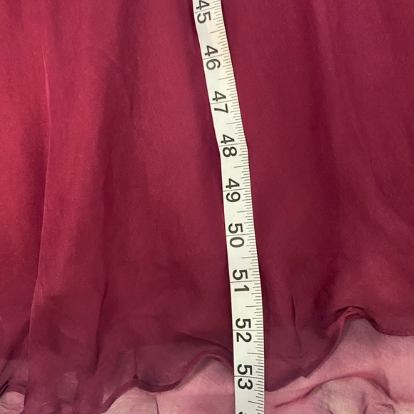 BADGLEY MISCHKA Cranberry 100% Silk A-Line Strapless Sweetheart Neckline Gown 6 - Picture 15 of 15